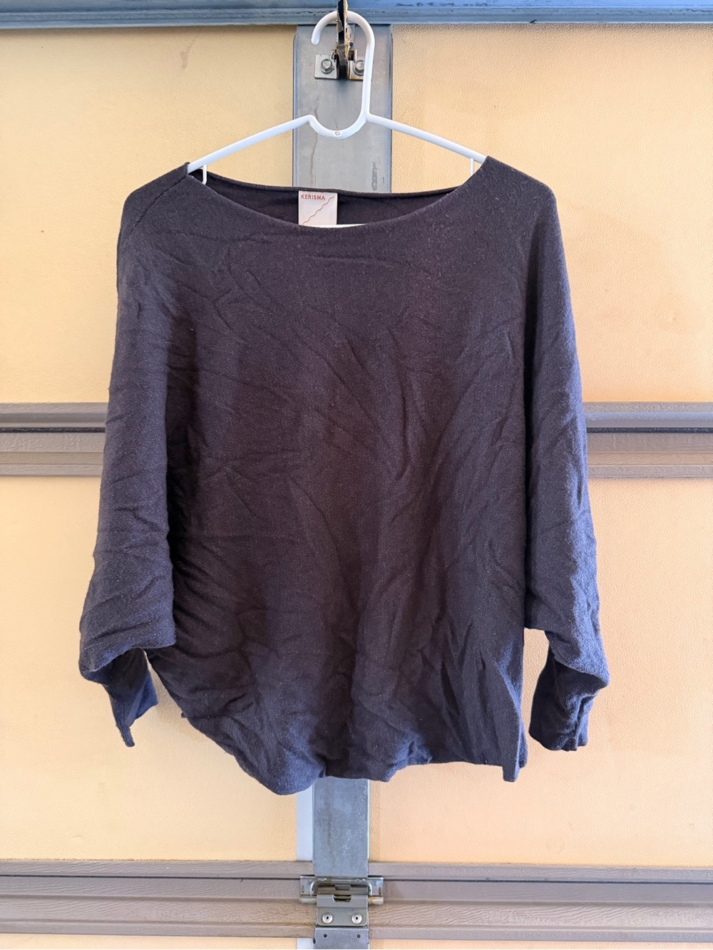 Kerisma Black Relaxed Boatneck Long Sleeve Top